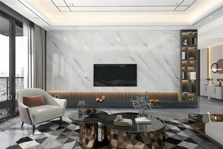UV Marble Sheet Living Room
